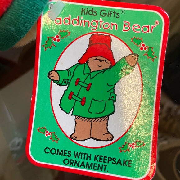 1994 Paddington Bear Plush Sears Christmas 16″ – Hat, Ornament, Original Tags - Picture 3 of 4